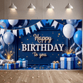 thumbnail image 3 of Blue Theme Happy Birthday Banner Celebration Decor Balloon Decoration Star Design Birthday Decor for Birthday Party Event Decoration Indoor Celebration, 3 of 8