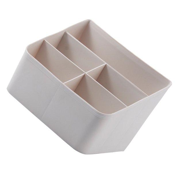 unbranded Organizador De Plástico Beige Para Escritorio Con Compartimentos Para Control Remoto Y Accesorios