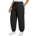 thumbnail image 2 of Cueply Women's Plus Size Cargo Pants with Pockets Casual Joggers Sweatpants Drawstring Adjustable Loose Fit Workout, 2 of 8