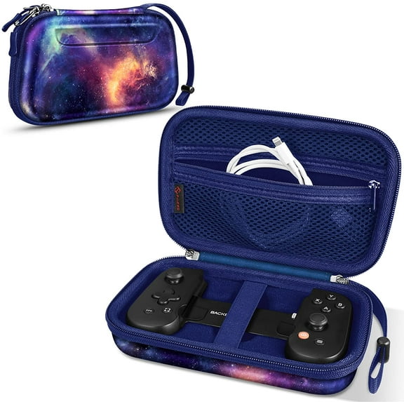 Fintie Carrying Case for Backbone One Mobile Gaming Controller Hard Shell Shockproof Protective Cover Travel Bag with Inner Pocket, Galaxy