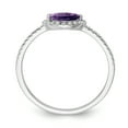 thumbnail image 2 of Araiya Fine Jewelry Sterling Silver Diamond and Amethyst Halo Ring (1/6 cttw, I-J Color, I2-I3 Clarity) Size 6, 2 of 6