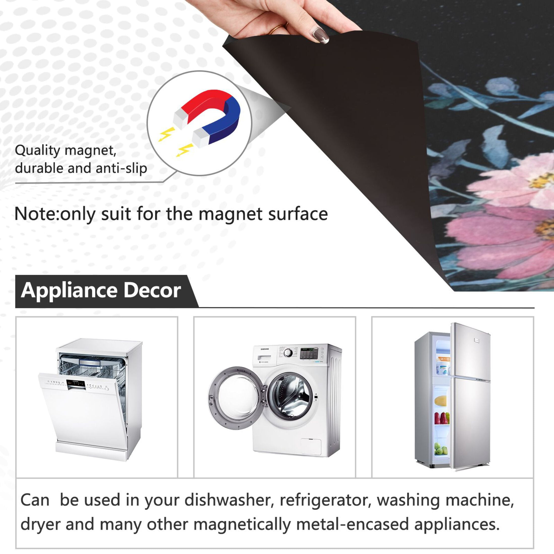 Dishwasher Magnetic Sticker 23x26 Inch Refrigerator Magnetic Sticker Washing Machine Magnetic Sticker Kitchen Panel Magnetic Sticker Home Decor Night Cat