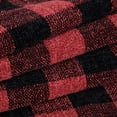 thumbnail image 6 of REGALWOVEN Chenille Throw Blankets with Fringe Tassel, Plaid Velvety Soft Throws  for Couch Sofa Chair Bed Living Room Black and Madder Throw, 6 of 8
