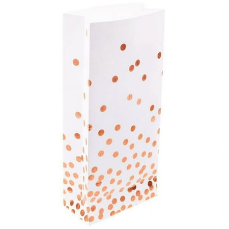 We Love Sundays Rose Gold Confetti Treat Bags, 10 per pack