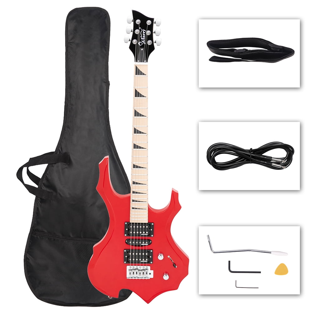 Lowestbest Glarry Flame II Upgrade Electric Guitar, With Updated Version Pickup, Canadian Maple Fingerboards, Bone Nut Red Lowestbest Glarry Flame II Upgrade Electric Guitar, With Updated Version Pickup, Canadian Maple Fingerboards, Bone Nut Red