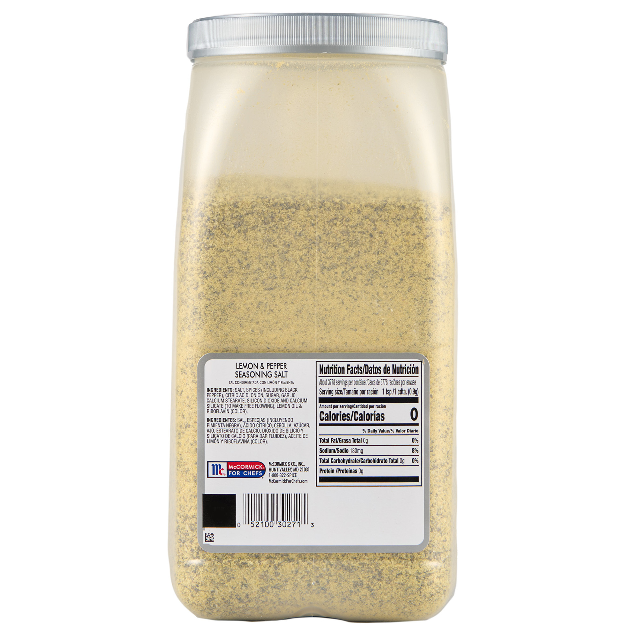 McCormick Culinary Kosher Lemon & Pepper Seasoning Salt, 7.5 lb Jug