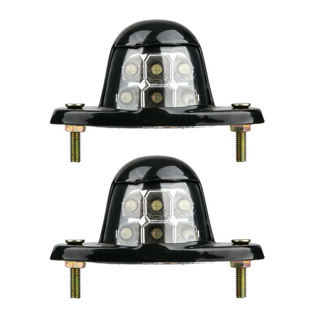 TSV 2PCS 6 LED White Universal LED License Plate Light for Car Van Trailer Trucks (Best Led Trailer Lights)