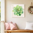 thumbnail image 5 of Canvas Wall Art Green Succulent Canvas Art Print Green Leaves Plants Abstract Art Pictures Wall Decor for Living Room Bedroom Artwork Decorations Stretched Framed Ready to Hang 8"x8", 5 of 9