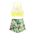 thumbnail image 5 of YONGHS Kids Girls Two-Piece Sport Suit Rear back Cross Top Shorts Set 4-16 Lemon Yellow 6, 5 of 7