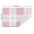 thumbnail image 3 of LNWH Pink Plaid Texture Art Pattern Placemats, 4 PCS Heat Resistant Washable PVC Table Mats, 18"x12", 3 of 6