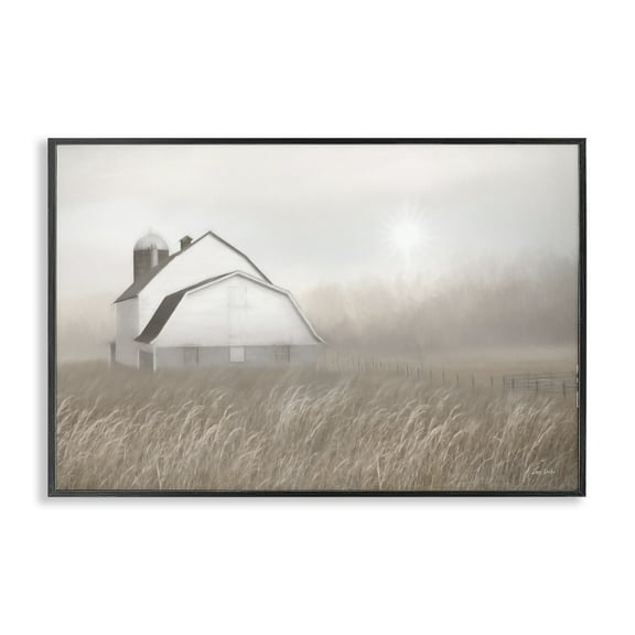 Stupell Industries Windblown Farm Grasses Landscape & Nature Painting Black Framed Art Print Wall Art, 18 x 12