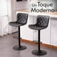 thumbnail image 5 of Set De 2 Bancos De Cocina Mostrador Barra Silla Taburete Comedor Respaldo Alto Altura Regulable y Función Giratoria 360°, 5 of 7