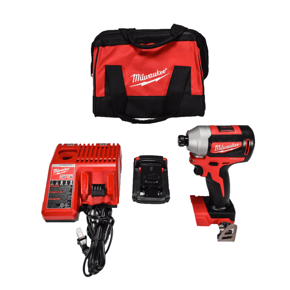 Milwaukee M18 LithiumIon Brushless Cordless 1/4" Hex Impact Kit 2850