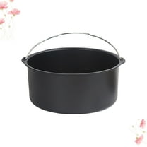 OUNONA Fryer Basket Deep Fryer for Home Cooking Frying Pot Black Carbon Steel 1Pcs