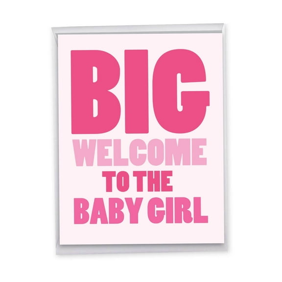 1 Big Funny Newborn Baby Card (8.5 x 11 Inch) - New Baby Girl Baby J6855BBG