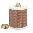 thumbnail image 1 of Jungle Piggy Bank, Tropical Foliage Palm Tree Leaves Hawaiian Paradise Natural Botanical Themed Pattern, Ceramic Coin Bank Money Box for Cash Saving, 3.6" X 3.2", Multicolor, by Ambesonne, 1 of 4