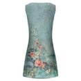 thumbnail image 5 of ICHUANYI Clearance Women Casual Loose Summer Floral Printed Tank Dress Hollow Out Beach Sundress Sleeveless Dresses(Sky Blue, XL) ICHUANYI WER2023080812333, 5 of 5