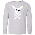 thumbnail image 3 of Inktastic Cute Easter Pirate Bunny with Eyepatch and Earring Long Sleeve Youth T-Shirt, 3 of 5