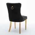 thumbnail image 6 of Contemporary Dining Chairs Set of 2, Velvet Dining Chairs with Nailhead Trim, Upholstered Side Chair with High Backrest and Metal Legs, Armless Chair for DiningRoom Kitchen, Black, 6 of 9