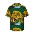 thumbnail image 2 of JUNZAN Mens Casual Button Down Shirts Short Sleeve Sunflowers in Bucket Print Shirt-Large, 2 of 7