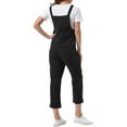 thumbnail image 3 of INSPIRE CHIC Women's Summer Cotton Overalls with Pockets Casual Sleeveless Baggy Jumpsuits 2XL Black, 3 of 5