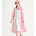 thumbnail image 4 of SERTG Kids Formal Long Sleeve Maid Dress Turn Down Collar Fall Winter Princess Party Dress for Children 5-14 Years(Pink,6 Years), 4 of 8