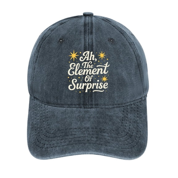 Ah The Element Of Surprise Navy Cotton Baseball Cap for Men Women, Outdoor Casual Adjustable Hat