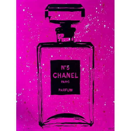 Buy-Art-For-Less-Chanel-Chic-by-Pop-Art-Queen-Graphic-Art-on-Wrapped-Canvas-in-Pink-and-Black