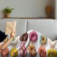 thumbnail image 3 of Dessert Soft Flannel Fleece Blanket, Bakery Themed Photo of Top View Colorful Delicious Donuts with Different Toppings, Cozy Plush for Indoor and Outdoor Use, 50" x 70", Multicolor, by Ambesonne, 3 of 5