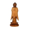 thumbnail image 6 of 24" Wooden Hand Carved Serene Standing Buddha Statue Handmade Meditating Sculpture Figurine Home Decor Accent Handcrafted Gift Art Wood Oriental, 6 of 6