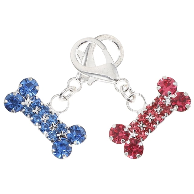 YSNOOWE 2Ud Adorno Colgante De Hueso Para Collar De Perro Color Azul Con