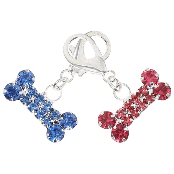 YSNOOWE 2Ud Adorno Colgante De Hueso Para Collar De Perro Color Azul Con