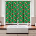 thumbnail image 2 of Ambesonne Rugby Kitchen Curtains, American Football Balls, 55"x36", Green Paprika, 2 of 3