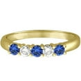 thumbnail image 2 of Five Stone Blue Sapphire and Diamond Ring 14k Yellow Gold (0.50ctw), 2 of 2