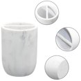 thumbnail image 4 of Soporte para cepillos de dientes Cerpourt, poliresina, estilo mármol, blanco, 4 of 6