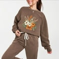 thumbnail image 3 of Coquette Orange Bow Fall Floral - Women's Lightweight Garment Dyed Sweatshirt, 3 of 14