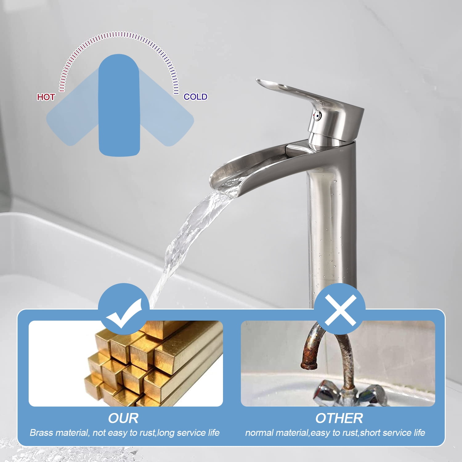 PROOX Single Hole Handle Bathroom Vesseel Sink Faucet with Drain Assembly