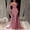 Pink, variant on 2026 New European and American Style Women's Illusion Long Sleeve Lace Applique Sparkle Mermaid Train Formal Evening Gown
