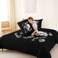 thumbnail image 4 of Homewish Goth Sugar Skull Full Size Comforter Sets,Romantic Rose Floral Bedding Comforter Set,Halloween Duvet,Black Reversible,3pcs,1 Comforter and 2 Pillowcases, 4 of 7