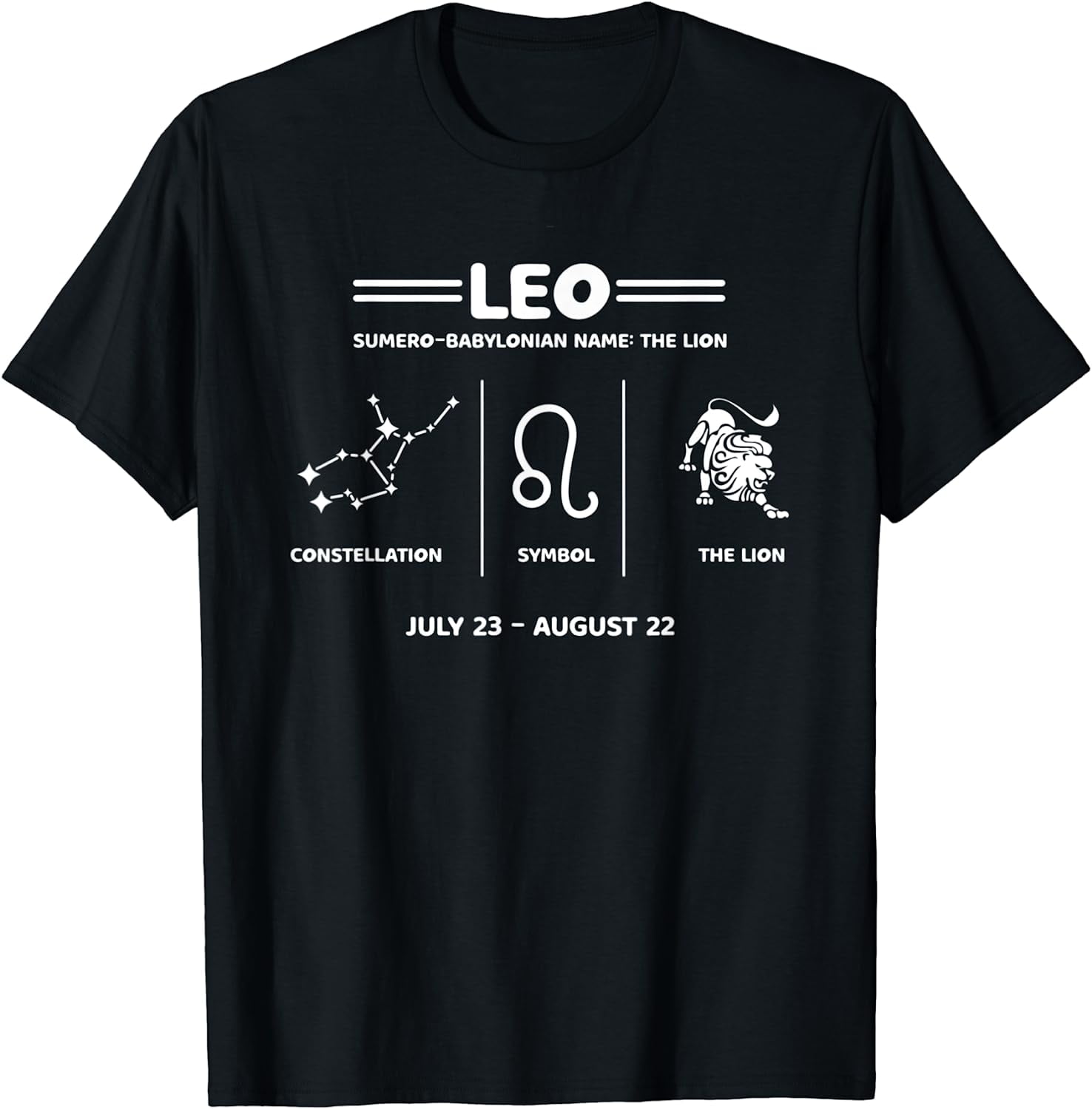 Leo Facts Birthday Classic Zodiac Sign Lion Astrology T-Shirt - Walmart.com