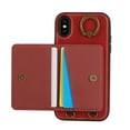 thumbnail image 7 of Allytechgroup Stylish iPhone XS/ iPhone X Wallet Case, Secure Phone Case for Apple iPhone XS/ iPhone X, Multi-functional and Durable, Ring Holder Hand Wrist Stand Shockproof Case for Women Men, Red, 7 of 7