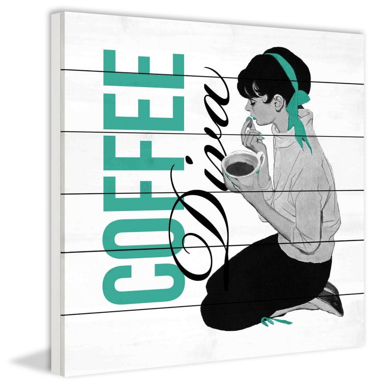 Marmont Hill "Coffee Diva 2" Painting Print on White Wood