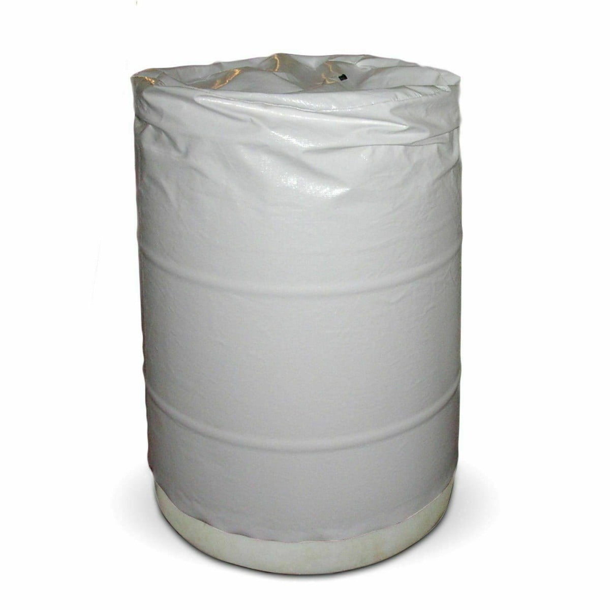 Moose Supply 55 Gallon Barrel Cover, White Vinyl Rain Water Drum Protector