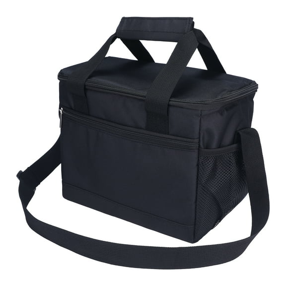 Unique Bargains Insulated Lunch Bag Leakproof Lunch Box for Work Office Black