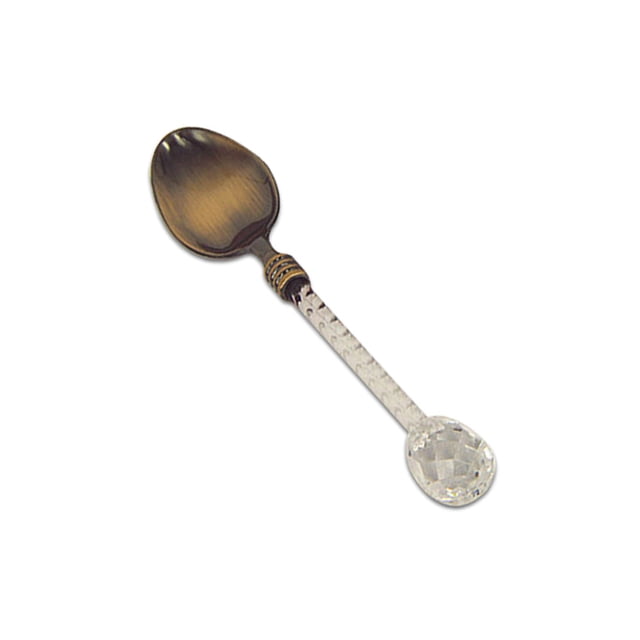 Wosthever Cuchara de té y café Retro de aleación de cristal, rama de árbol de la corte, cucharas de postre pequeñas para el té de la tarde, Juegos de servir café y té pátina verde PC 1