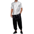 thumbnail image 2 of INSPIRE CHIC Shiny Polo Shirt for Men's Collar Neck Short Sleeves Sparkle Club Party T-Shirts, 2 of 5