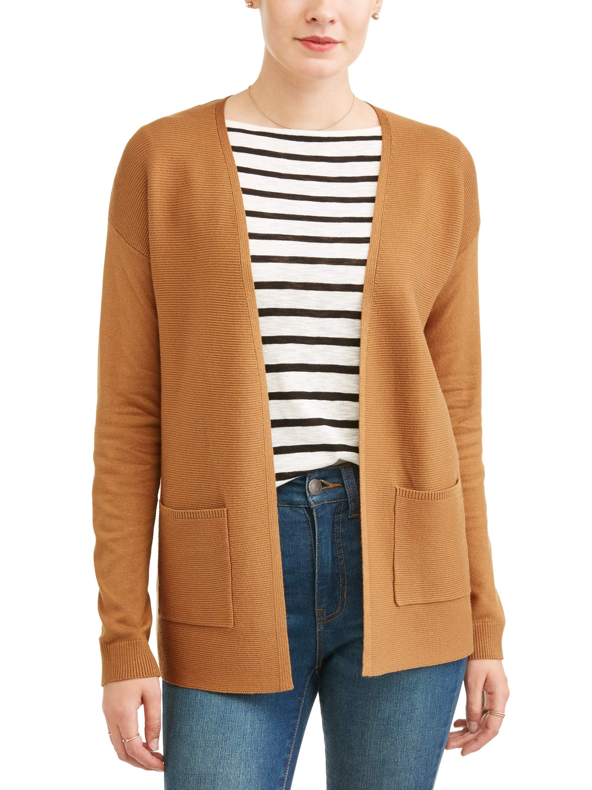 Time and Tru Women's Open Front Cardigan - Walmart.com