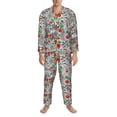 thumbnail image 3 of Naloa Roses Mixed Zebra 1 Men’s Pajamas Set - Long Sleeve Button Down Sleep Shirt and Pajama Bottoms Sleepwear Set-Medium, 3 of 7