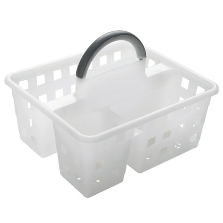 Mainstays Frosted Plastic 4 Section Shower Caddy with Soft-Grip Handle