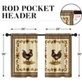 thumbnail image 4 of Rooster Kitchen Curtains 36 Inch Length Farmhouse Floral Window Curtains Over Sink Set of 2, Chicken Short Tier Curtain for Kitchen, Vintage Small Kitchen Decor, 4 of 6